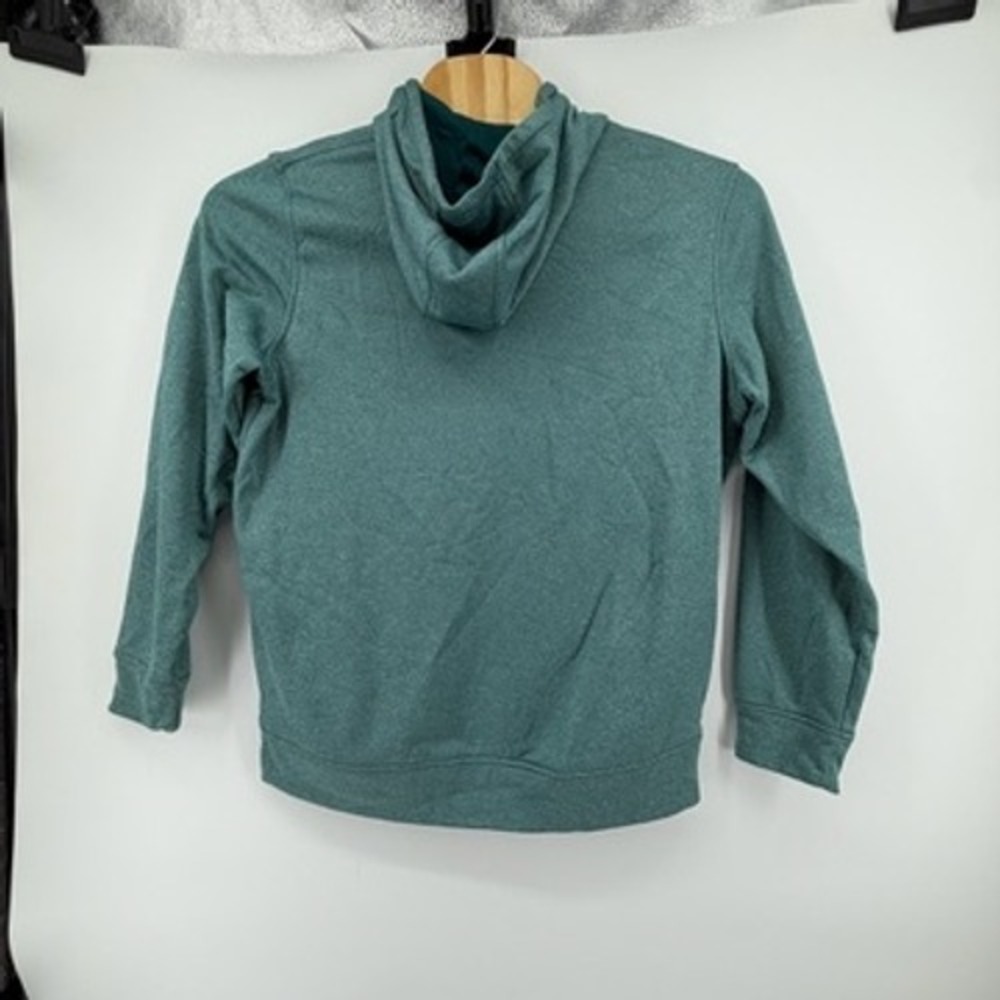 Under Armour ColdGear Hoodie Mens Large Teal‎ Green Heathered Logo Pullover - Picture 3 of 7
